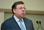 12 November 2013; Former Taoiseach Brian Cowen speaking at the launch of Donal Keenan&#39;s book - 810144