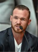 14 October 2014; Boxer Patrick Hyland during a press conference ahead of the Middleweight title - 924549