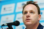 22 August 2007; Ireland manager <b>Steven Hiles</b> during the post match press ... - RP0040431