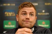 22 January 2015; Leinster's Jamie Heaslip during a press conference. Leinster Rugby Press Conference, Leinster Rugby HQ, UCD, Belfield, Dublin. Picture credit: Stephen McCarthy / SPORTSFILE