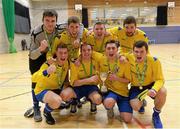 22 January 2015; Waterford IT celebrate after beating Dublin Business School in the Final of the FAI Colleges National Futsal Finals. IT Sligo, Sligo. Picture credit: Paul Mohan / SPORTSFILE