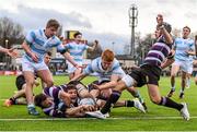 25 January 2015; Stephen Kilgallen, Blackrock College, after touching down to score his side's first try. Bank of Ireland Leinster Schools Senior Cup, 1st Round, Terenure College v Blackrock College. Donnybrook Stadum, Donnybrook, Co. Dublin Picture credit: Stephen McCarthy / SPORTSFILE
