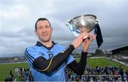 25 January 2015; Dublin captain Denis Bastick with the O'Byrne Cup after the game. Bord na Mona O'Byrne Cup Final, Kildare v Dublin, St Conleth's Park, Newbridge, Co. Kildare. Picture credit: Piaras Ó Mídheach / SPORTSFILE