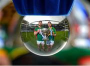 26 January 2015; In attendance at the launch of the 2015 Allianz Football Leagues in Croke Park are Seamus O'Shea, left, Mayo, and Paul Geaney, Kerry. The opening weekend of the Allianz Football League will see Kerry host Mayo in Fitzgerald Stadium, Killarney on Sunday. 2015 Allianz Football League Launch, Croke Park, Dublin. Picture credit: Brendan Moran / SPORTSFILE