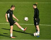 28 September 2016; John Mountney, left, and Stephen O'Donnell of Dundalk in attendance during Dundalk Squad Training at Tallaght Stadium in Dublin. Photo by David Maher/Sportsfile