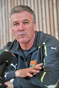 25 March 2011; Macedonia head coach Mirsad Jonuz during a press conference ahead of their EURO2012 Championship Qualifier match against the Republic of Ireland on Saturday. Macedonia Press Conference, Aviva Stadium, Lansdowne Road, Dublin. Picture credit: David Maher / SPORTSFILE - read more