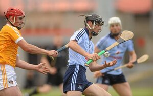 20 August 2011; Danny Sutcliffe, Dublin, in action against Conor McCann, Antrim. Bord Gais Energy GAA Hurling Under 21 All-Ireland Championship Semi-Final, Antrim v Dublin, Pairc Esler, Newry, Co. Down. Picture credit: Oliver McVeigh / SPORTSFILE - read more