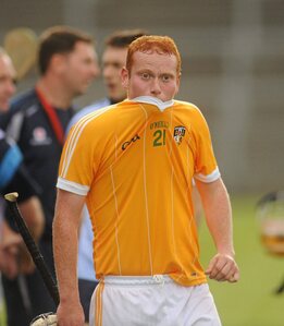 20 August 2011; A disappointed Conor Gillan, Antrim, after the final whistle. Bord Gais Energy GAA Hurling Under 21 All-Ireland Championship Semi-Final, Antrim v Dublin, Pairc Esler, Newry, Co. Down. Picture credit: Oliver McVeigh / SPORTSFILE - read more