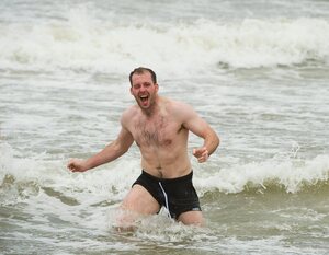 30 October 2011; Vice-captain Kieran McKeever enjoys a dip in the ocean as members of the Ireland International Rules Series 2011 team splash about on St Kilda Beach, Melbourne Bay, Australia. Picture credit: Ray McManus / SPORTSFILE - read more