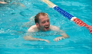 30 October 2011; Vice-captain Ciaran McKeever enjoys a swim as members of the Ireland International Rules Series 2011 team visit St Kilda Sea baths, St Kilda, Melbourne Bay, Australia. Picture credit: Ray McManus / SPORTSFILE - read more