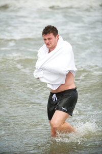 30 October 2011; Members of the Ireland  International Rules Series 2011 team, including Pearce Hanley, splash about St Kilda Beach, Melbourne Bay, Australia. Picture credit: Ray McManus / SPORTSFILE - read more