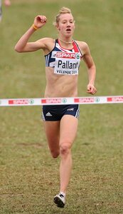 11 December 2011; Emma Pallant, Great Britain, celebrates winning the U23 Women's event at the 18th SPAR European Cross Country Championships 2011. Velenje, Slovenia. Picture credit: Stephen McCarthy / SPORTSFILE - read more
