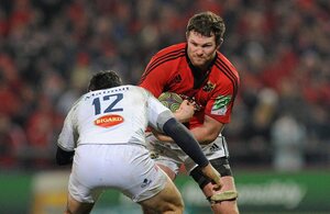 14 January 2012; Donnacha Ryan, Munster, in action against Pierre-Manuel Garcia, Castres Olympique. Heineken Cup, Pool 1, Round 5, Munster v Castres Olympique, Thomond Park, Limerick. Picture credit: Diarmuid Greene / SPORTSFILE - read more