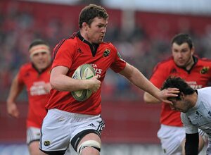 14 January 2012; Donnacha Ryan, Munster, in action against Vincent Inigo, Castres Olympique. Heineken Cup, Pool 1, Round 5, Munster v Castres Olympique, Thomond Park, Limerick. Picture credit: Matt Browne / SPORTSFILE - read more