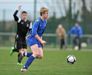 28 February 2012; Cormac Renaghan, Drogheda Institute of FE on his way to scoring his side's fourth goal. Umbro CUFL Division Two Final, Drogheda Institute of FE v IT Carlow 'C', Greenogue, Peamount United FC, Peamount, Dublin. Picture credit: Barry Cregg / SPORTSFILE - read more
