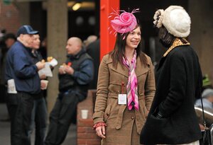 14 March 2012; Racegoers in attendance during Ladies Day at the Cheltenham Festival. Cheltenham Racing Festival, Prestbury Park, Cheltenham, England. Picture credit: Brendan Moran / SPORTSFILE - read more