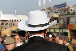14 March 2012; A cowboy hat is seen during Ladies Day at the Cheltenham Festival. Cheltenham Racing Festival, Prestbury Park, Cheltenham, England. Picture credit: Brendan Moran / SPORTSFILE - read more