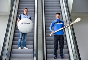 22 May 2013; Dublin footballer Paul Flynn, left, and hurler Danny Sutcliffe in attendance at the launch of the jersey initiative and Pieta House &lsquo;MIND OUR MEN&rsquo; campaign into Dublin GAA. The Gibson Hotel, Dublin. Picture credit: David Maher / SPORTSFILE - read more