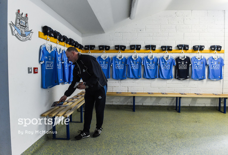 12 March 2017; Dublin kitman Ray Finn at work before the Allianz Hurling League Division 1A Round 4 match between Clare and Dublin at Cusack Park in Ennis, Co. Clare. Photo by Ray McManus/Sportsfile