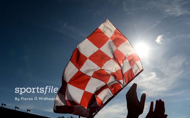 18 June 2017; A Cork supporter flies a flag after the Munster GAA Hurling Senior Championship Semi-Final match between Waterford and Cork at Semple Stadium in Thurles, Co Tipperary. Photo by Piaras Ó Mídheach/Sportsfile