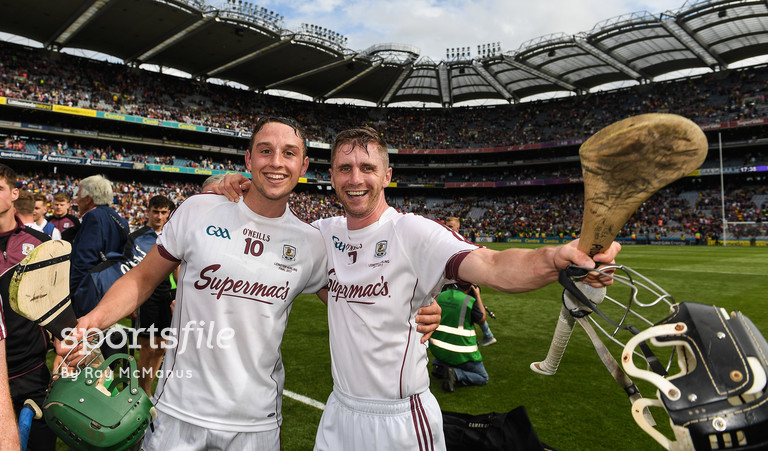 2 July 2017; Niall Burke, left, and Aidan Harte of Galway following the Leinster GAA Hurling Senior Championship Final match between Galway and Wexford at Croke Park in Dublin. Photo by Ray McManus/Sportsfile
