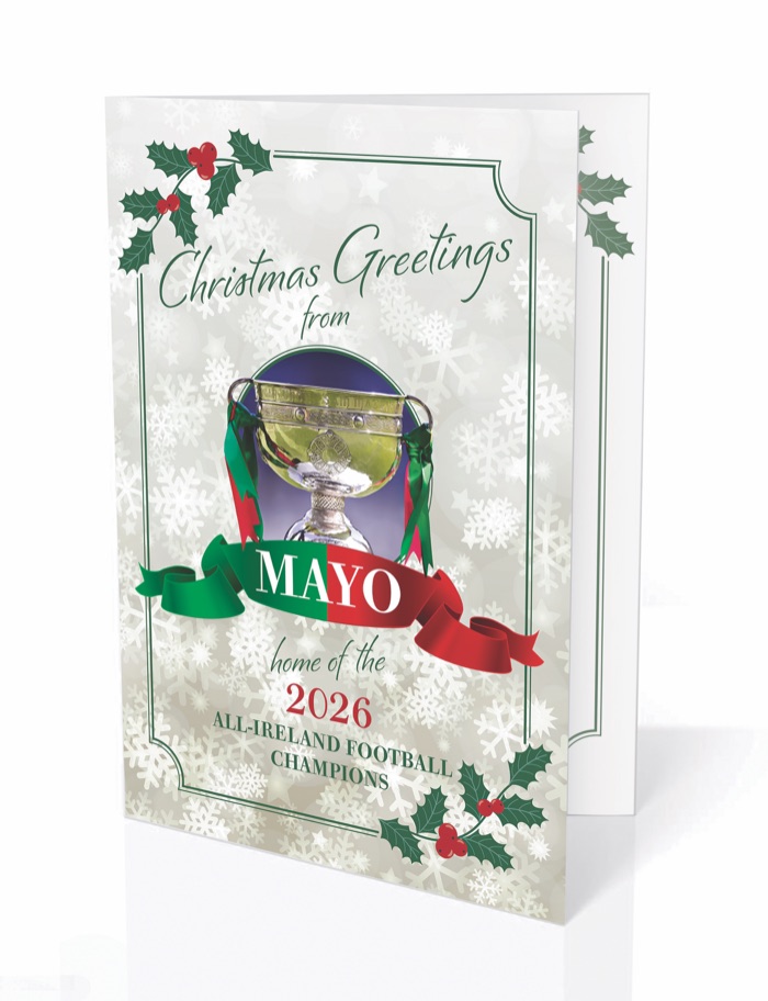 The Christmas Greetings from Mayo card, front
