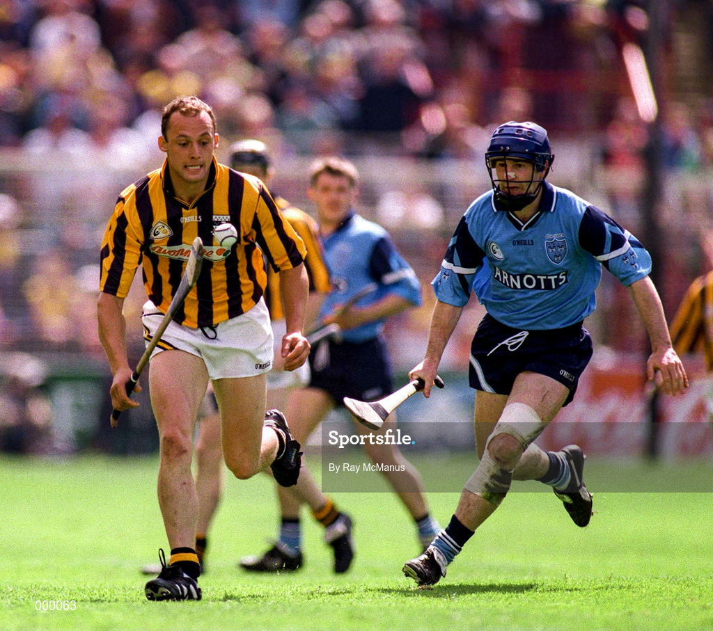 22 June 1997; Andy Comerford of Kilkenny in action against Eamonn Morrisey of Dublin during the Leinster Senior Hurling Championship Semi-Final match between Kilkenny and Dublin at Croke Park in Dublin. Photo by Ray McManus/Sportsfile