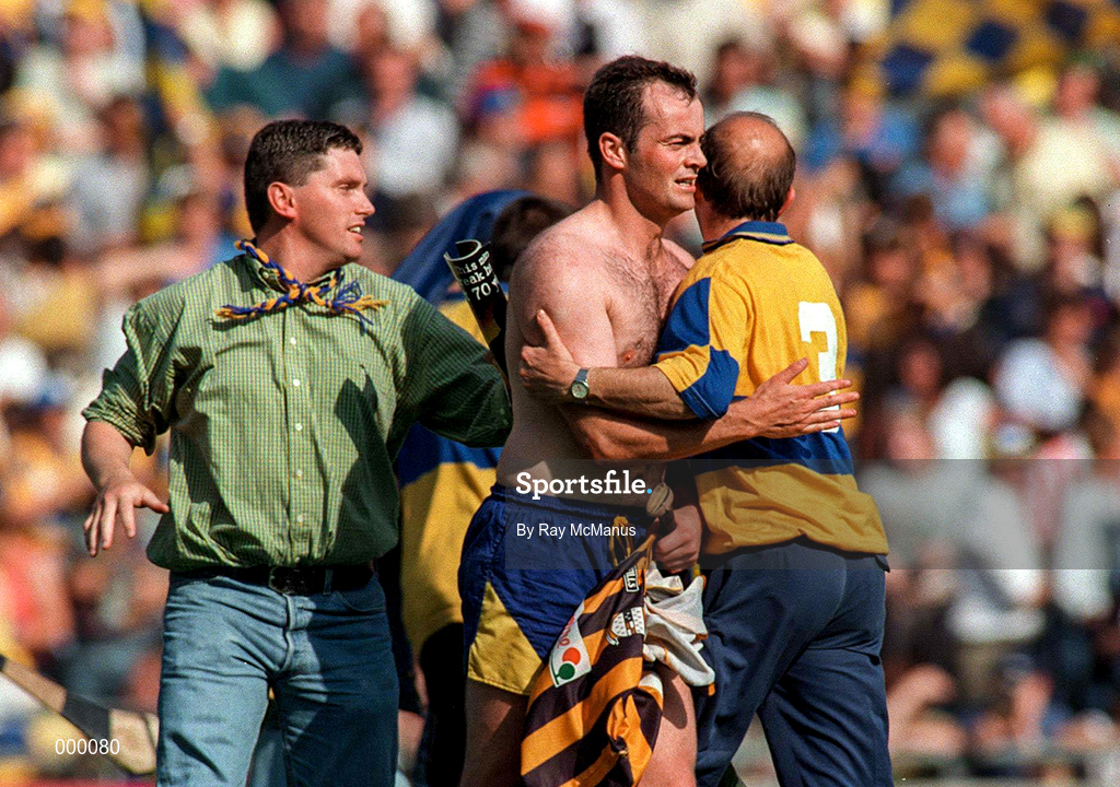 10 August 1997; Clare Captain, Anthony Daly is congratulated by supporters following the GAA All-Ireland Senior Hurling Championship Semi-Final match between Clare and Kilkenny at Croke Park in Dublin. Photo by Brendan Moran/Sportsfile