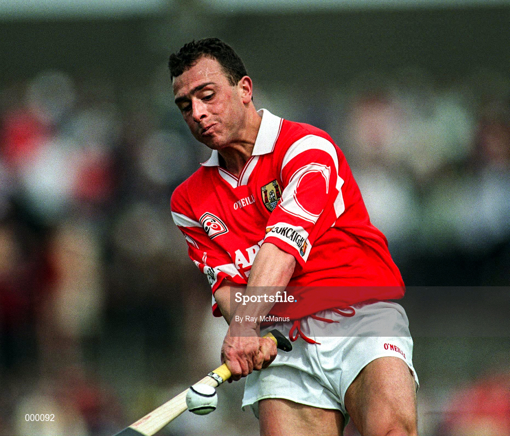 8 June 1997; Barry Egan of Cork during the GAA Munster Senior Hurling Championship Semi-Final match between Clare and Cork at the Gaelic Grounds in Limerick. Photo by Ray McManus/Sportsfile