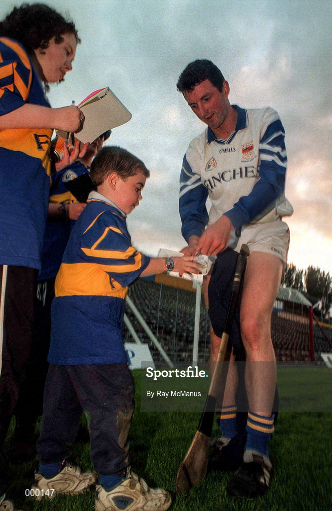 3 September 1997; Brendan Cummins singing autographs following a GAA Hurling Tipperary Training Session at Semple Stadium in Thurles, Tipperary. Photo by Ray McManus/Sportsfile