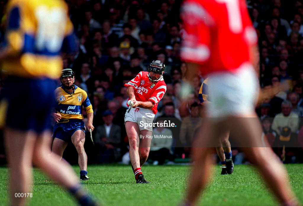 8 June 1997; Brian Corcoran of Cork during the GAA Munster Senior Hurling Championship Semi-Final match between Clare and Cork at the Gaelic Grounds in Limerick. Photo by Ray McManus/Sportsfile