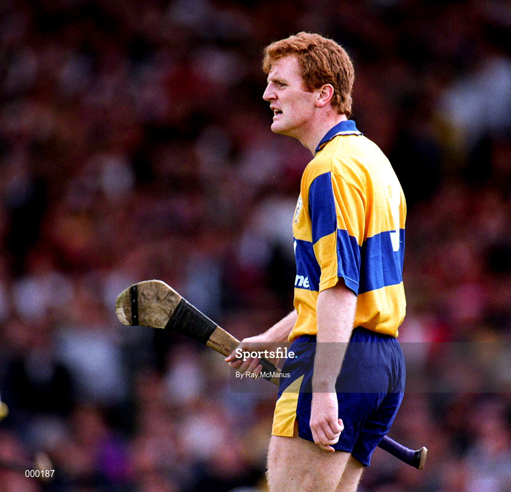 8 June 1997; Brian Lohan of Clare during the GAA Munster Senior Hurling Championship Semi-Final match between Clare and Cork at the Gaelic Grounds in Limerick. Photo by Ray McManus/Sportsfile