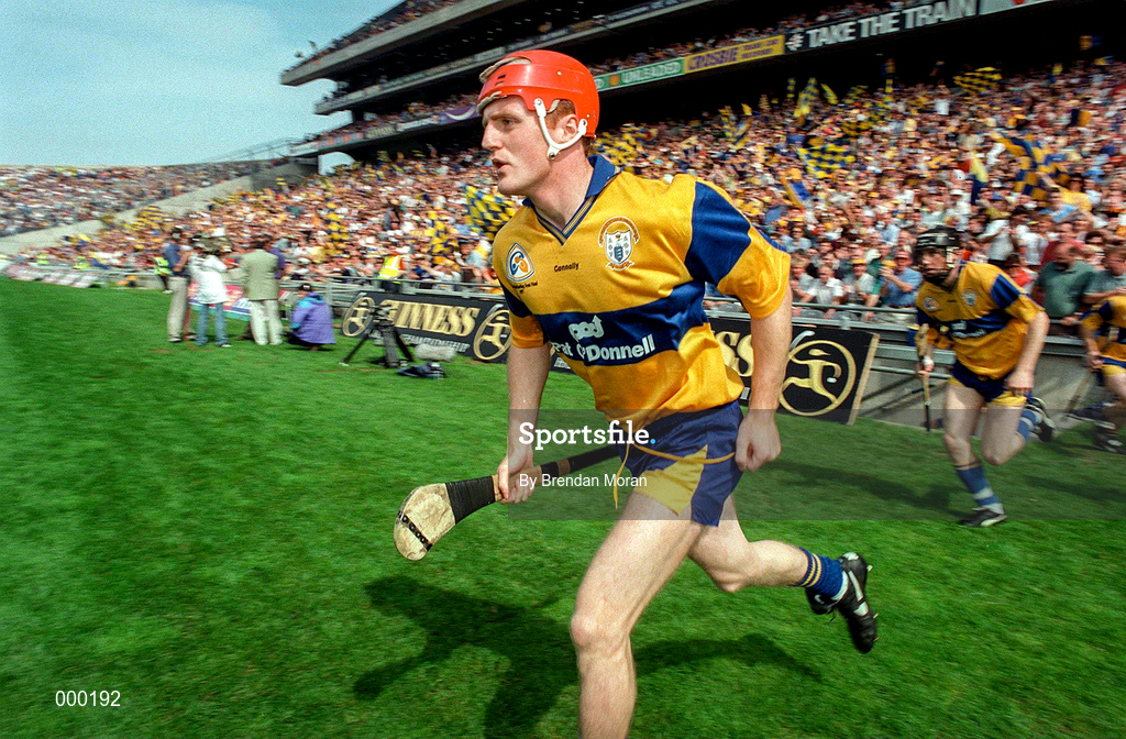 10 August 1997; Brian Lohan of Clare enters the pitch prior to the start of the GAA All-Ireland Senior Hurling Championship Semi-Final match between Clare and Kilkenny at Croke Park in Dublin. Photo by Brendan Moran/Sportsfile