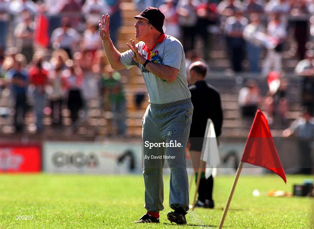 29 June 1997; Derry Manager Brian Mullins during the Ulster GAA Football Senior Championship Semi-Final match between Tyrone and Derry at St. Tiernach's Park in Clones, Monaghan. Photo by David Maher/Sportsfile