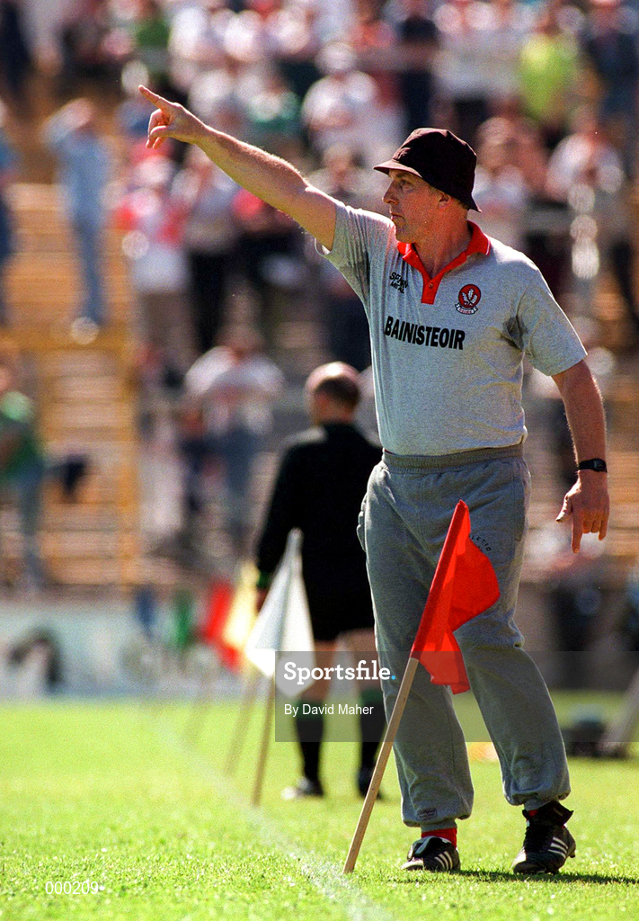 29 June 1997; Derry Manager Brian Mullins during the Ulster GAA Football Senior Championship Semi-Final match between Tyrone and Derry at St. Tiernach's Park in Clones, Monaghan. Photo by David Maher/Sportsfile