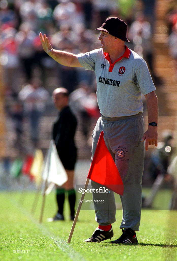 29 June 1997; Derry Manager Brian Mullins during the Ulster GAA Football Senior Championship Semi-Final match between Tyrone and Derry at St. Tiernach's Park in Clones, Monaghan. Photo by David Maher/Sportsfile