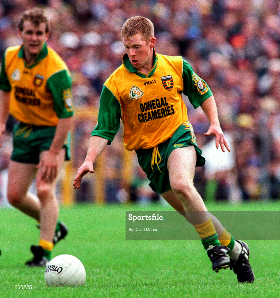 22 June 1997; Brian Roper of Donegal during the Ulster GAA Football Senior Championship Semi-Final match between Cavan and Donegal at St Tiernach's Park in Clones, Monaghan. Photo by David Maher/Sportsfile