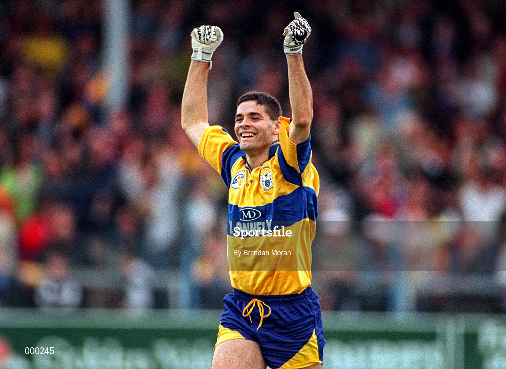 22 June 1997; Cathal Shannon of Clare celebrates his side's victory against Cork following the GAA Munster Senior Football Championship Semi-Final match between Clare and Cork at Cusack Park in Ennis, Co Clare. Photo by Brendan Moran/Sportsfile