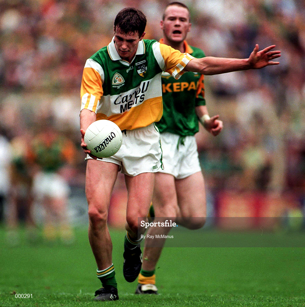 16 August 1997; Ciaran McManus of Offaly in action during the Leinster GAA Senior Football Championship Final match between Meath and Offaly at Croke Park in Dublin. Photo by Ray McManus/Sportsfile