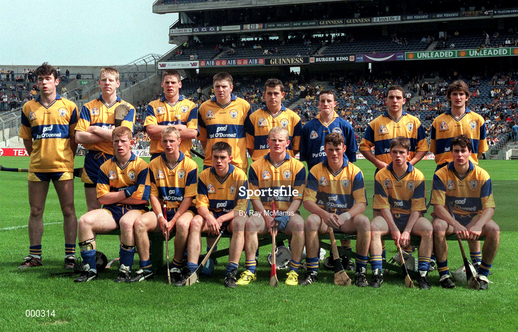 10 August 1997; Clare Minor Team prior to the GAA All-Ireland Minor Hurling Championship Semi-Final match between Clare and Kilkenny at Croke Park in Dublin. Photo by Ray McManus/Sportsfile