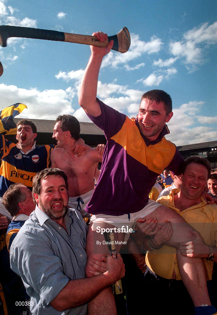 17 August 1997; Paul Shelly of Tipperary celebrates his side's win over Wexford following the GAA All-Ireland Senior Hurling Championship Semi-Final match between Tipperary and Wexford at Croke Park in Dublin. Photo by David Maher/Sportsfile