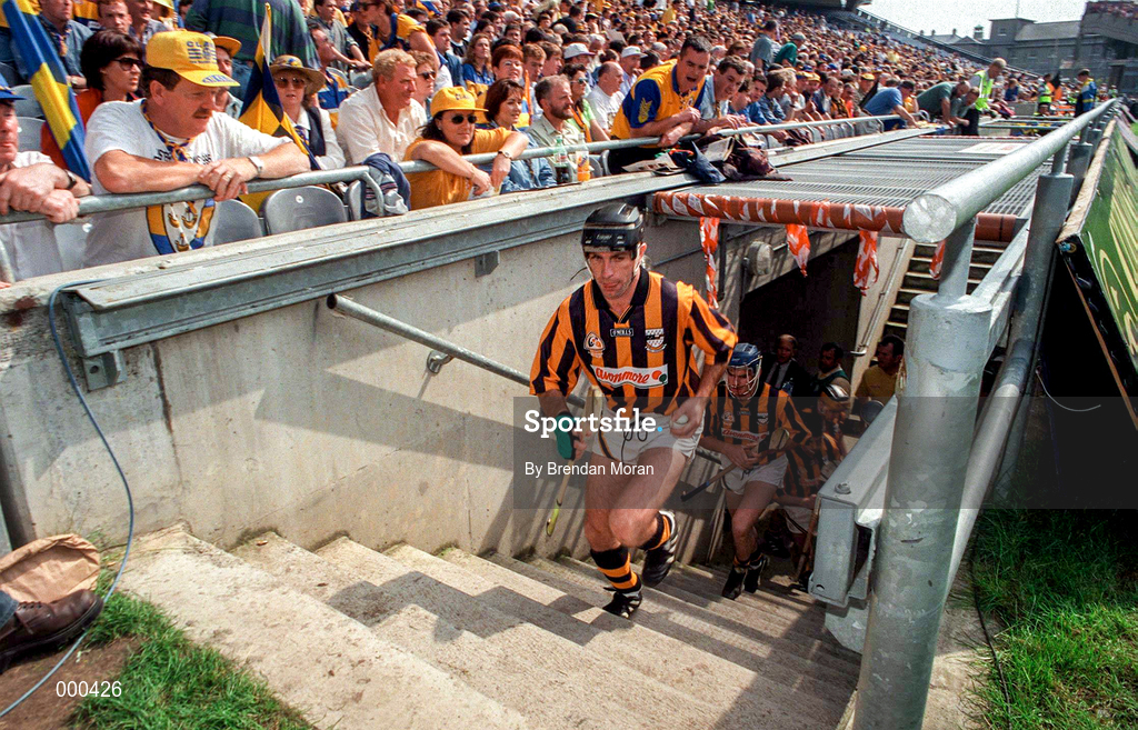 10 August 1997; DJ Carey of Kilkenny enters the pitch prior to the start of the GAA All-Ireland Senior Hurling Championship Semi-Final match between Clare and Kilkenny at Croke Park in Dublin. Photo by Brendan Moran/Sportsfile