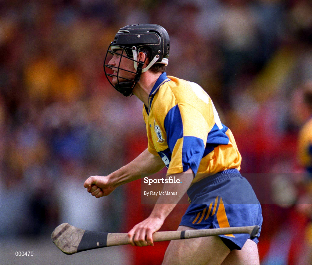 6 July 1997; David Forde of Clare celebrates his goal during the GAA Munster Senior Hurling Championship Final match between Clare and Tipperary at Páirc Uí Chaoimh in Cork. Photo by Ray McManus/Sportsfile