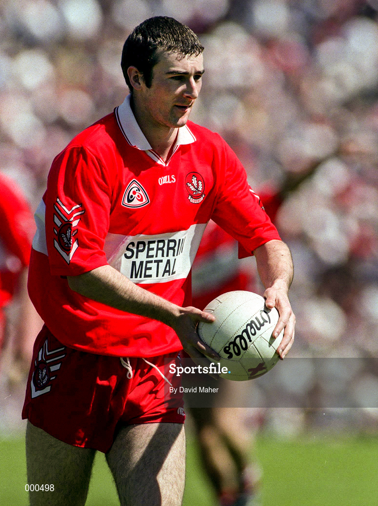 29 June 1997; David O'Neill of Derry during the Ulster GAA Football Senior Championship Semi-Final match between Tyrone and Derry at St. Tiernach's Park in Clones, Monaghan. Photo by David Maher/Sportsfile