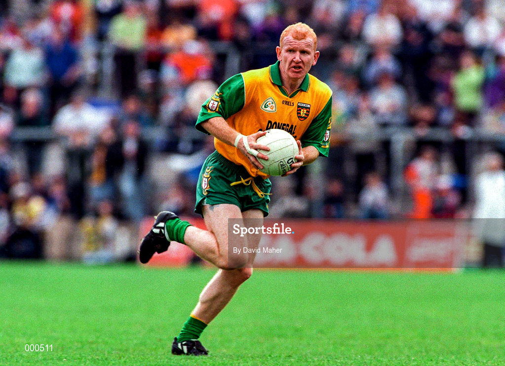 22 June 1997; Declan Bonner of Donegal during the Ulster GAA Football Senior Championship Semi-Final match between Cavan and Donegal at St Tiernach's Park in Clones, Monaghan. Photo by David Maher/Sportsfile