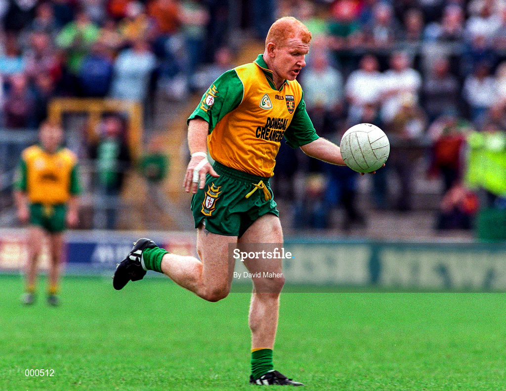 22 June 1997; Declan Bonner of Donegal during the Ulster GAA Football Senior Championship Semi-Final match between Cavan and Donegal at St Tiernach's Park in Clones, Monaghan. Photo by David Maher/Sportsfile