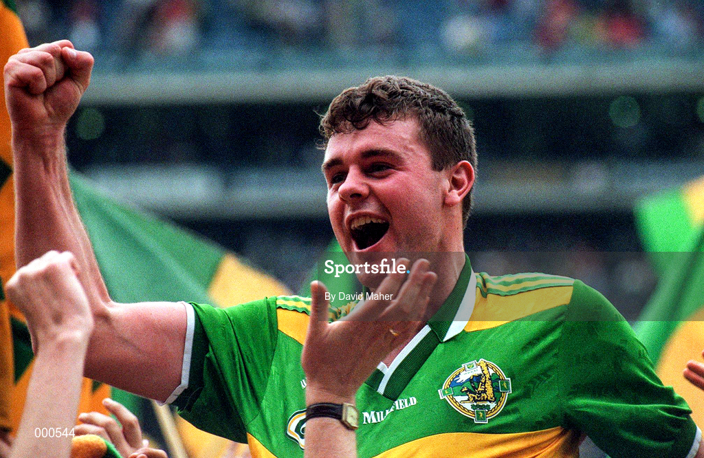 27 September 1997; Denis O'Dwyer of Kerry celebrates his side's victory following the GAA Football All-Ireland Senior Championship Final match between Kerry and Mayo at Croke Park in Dublin. Photo by David Maher/Sportsfile