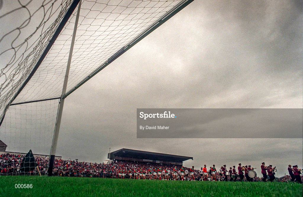 3 August 1997; A general view of the parade prior to the GAA Connacht Senior Football Championship Final match between Mayo and Sligo at Dr Hyde Park in Roscommon. Photo by David Maher/Sportsfile