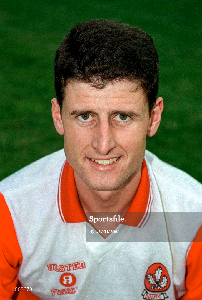 20 July 1997; Fergal McCusker of Derry prior to during the Ulster GAA Football Senior Championship Final match between Cavan and Derry at St. Tiernach's Park in Clones, Monaghan. Photo by David Maher/Sportsfile