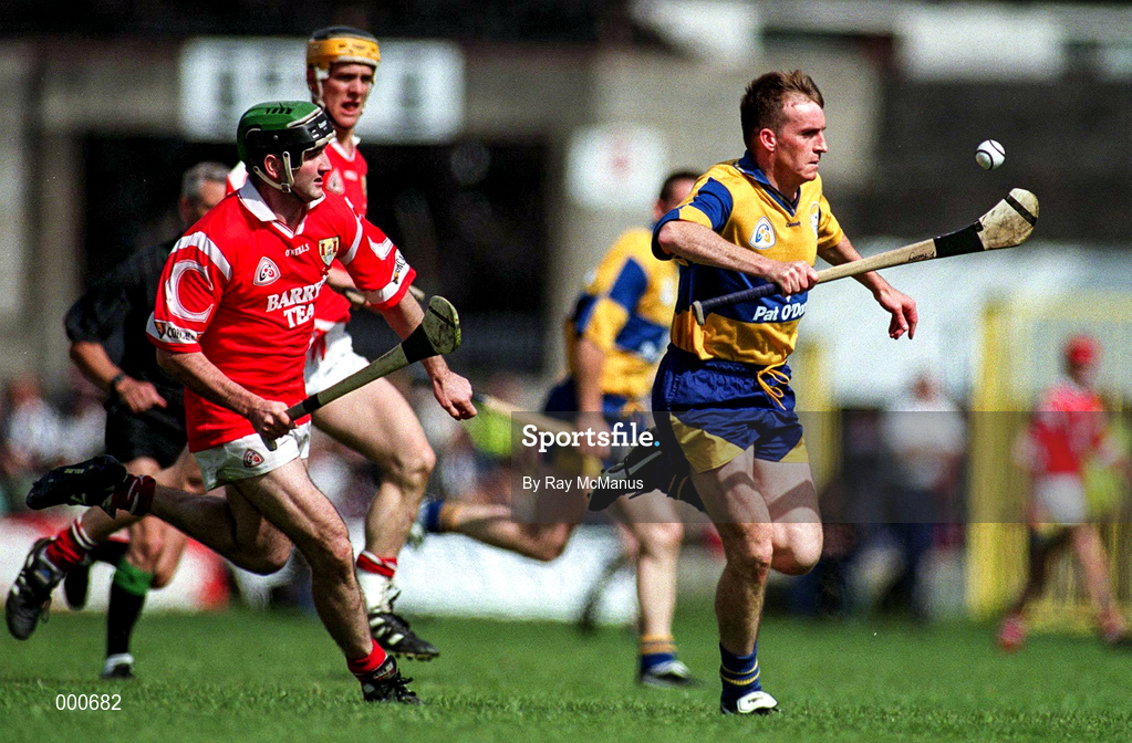 8 June 1997; Fergus Tuohy of Clare during the GAA Munster Senior Hurling Championship Semi-Final match between Clare and Cork at the Gaelic Grounds in Limerick. Photo by Ray McManus/Sportsfile